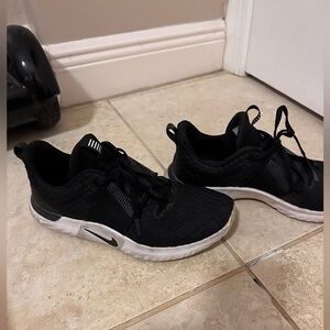 Black Nike running shoes